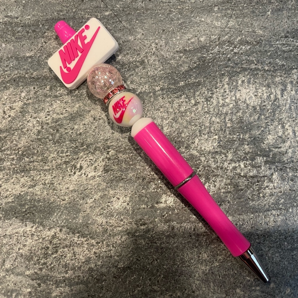 Handmade Beadable Nike Pink Pen